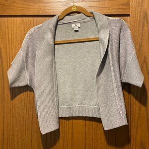 Worthington Silver Short Sleeve Dress Cardigan Size Small